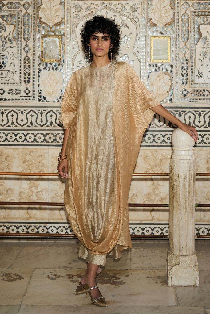 DRAPED TISSUE OMBRÉ KAFTAN SET - dash and dot