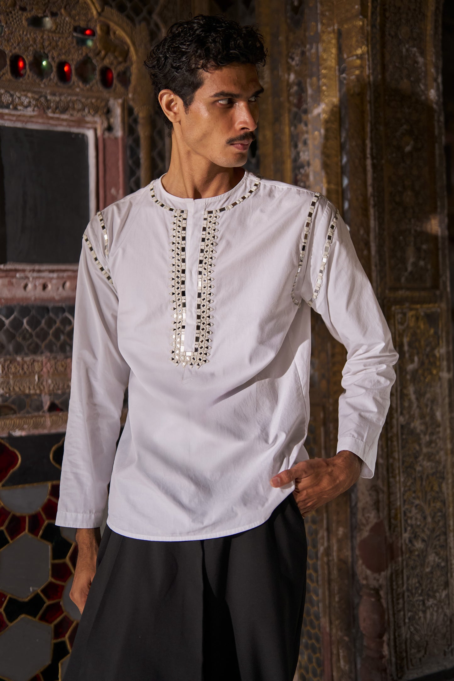 MIRRORWORK POPOVER SHIRT