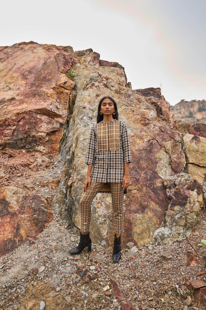 BROCADE HOUNDSTOOTH PANT - dash and dot dash and dot