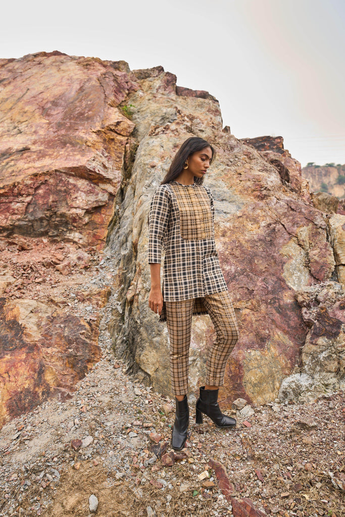 BROCADE HOUNDSTOOTH PANT - dash and dot dash and dot
