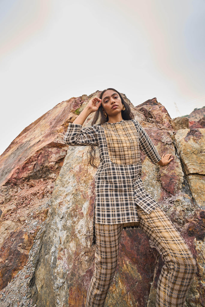 BROCADE HOUNDSTOOTH PANT - dash and dot dash and dot