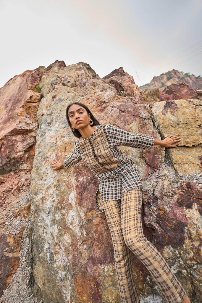BROCADE HOUNDSTOOTH PANT - dash and dot dash and dot