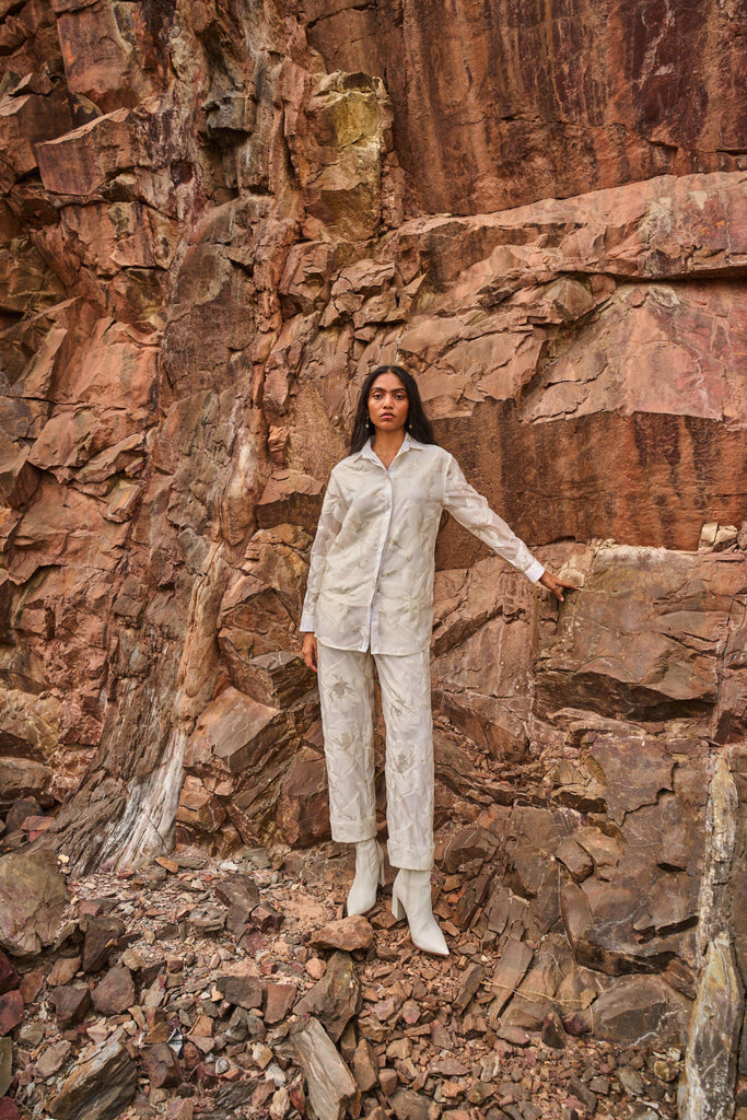 IVORY BROCADE PANT - dash and dot dash and dot