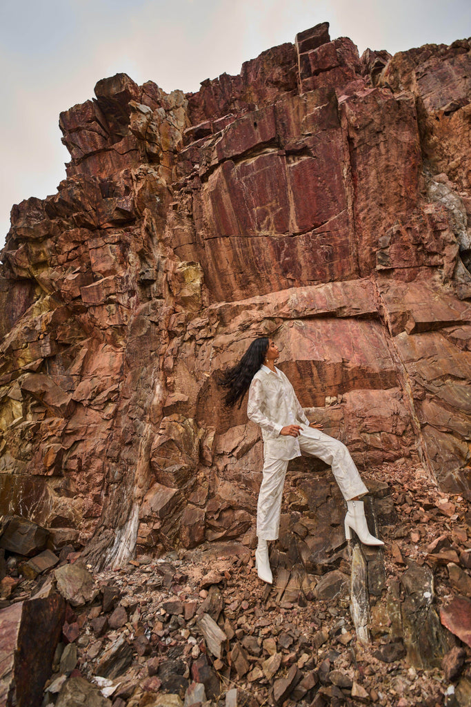 IVORY BROCADE SET - dash and dot dash and dot