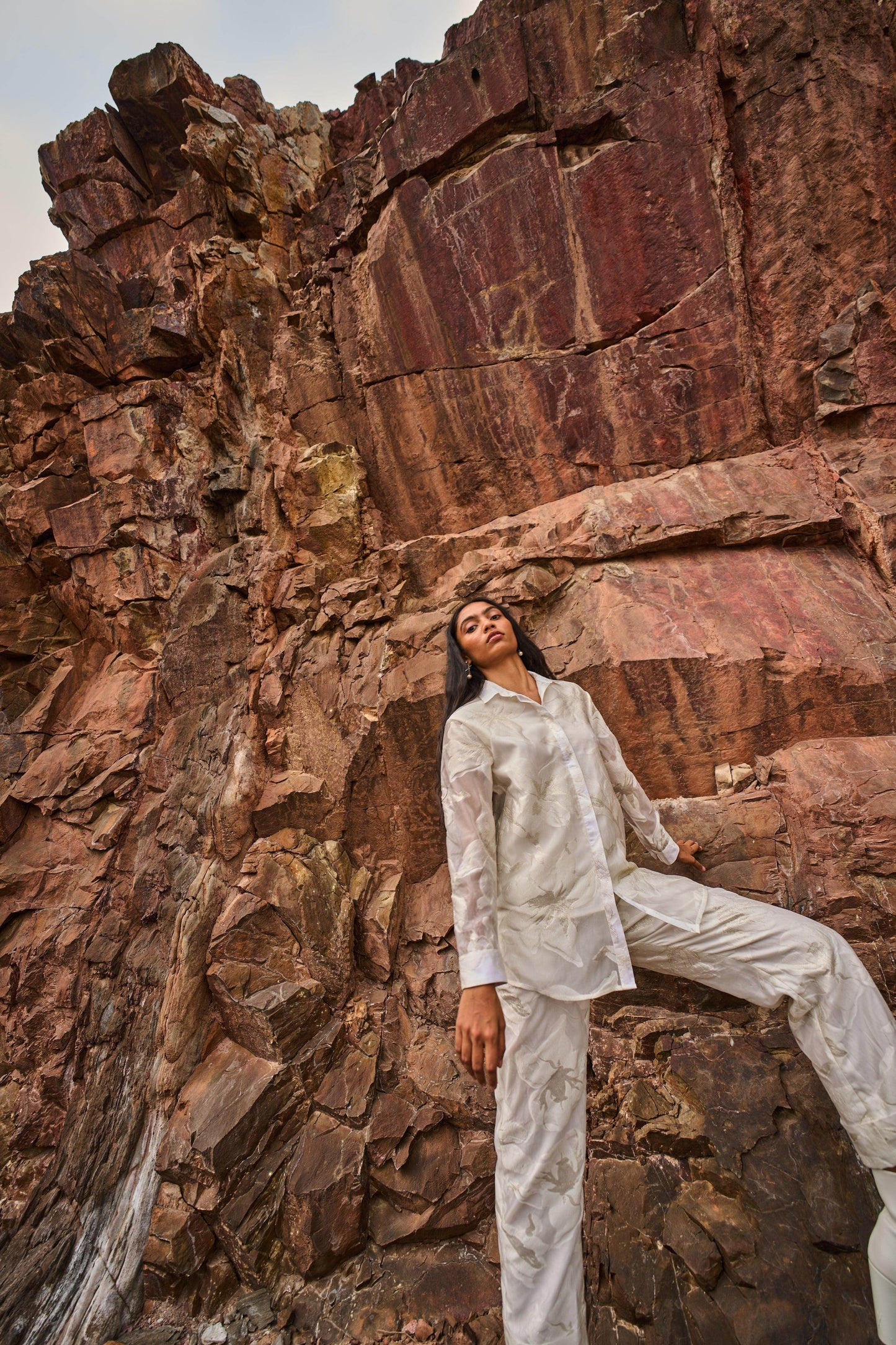 IVORY BROCADE PANT - dash and dot