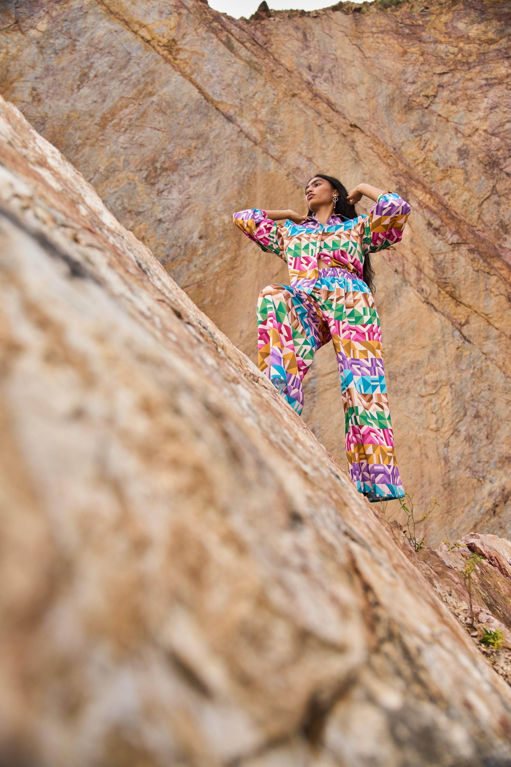MULTICOLOUR MOTIF STRIPE PANT - dash and dot