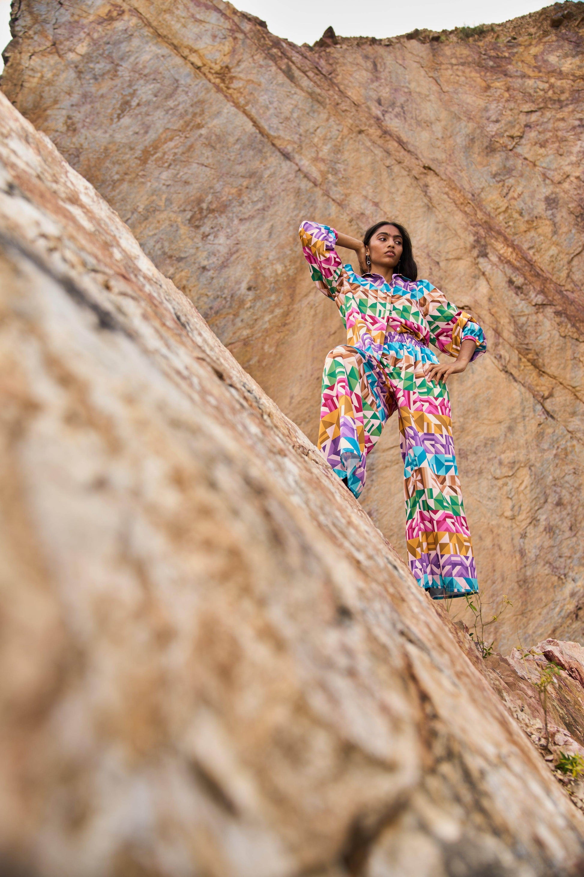 MULTICOLOUR MOTIF STRIPE PANT - dash and dot