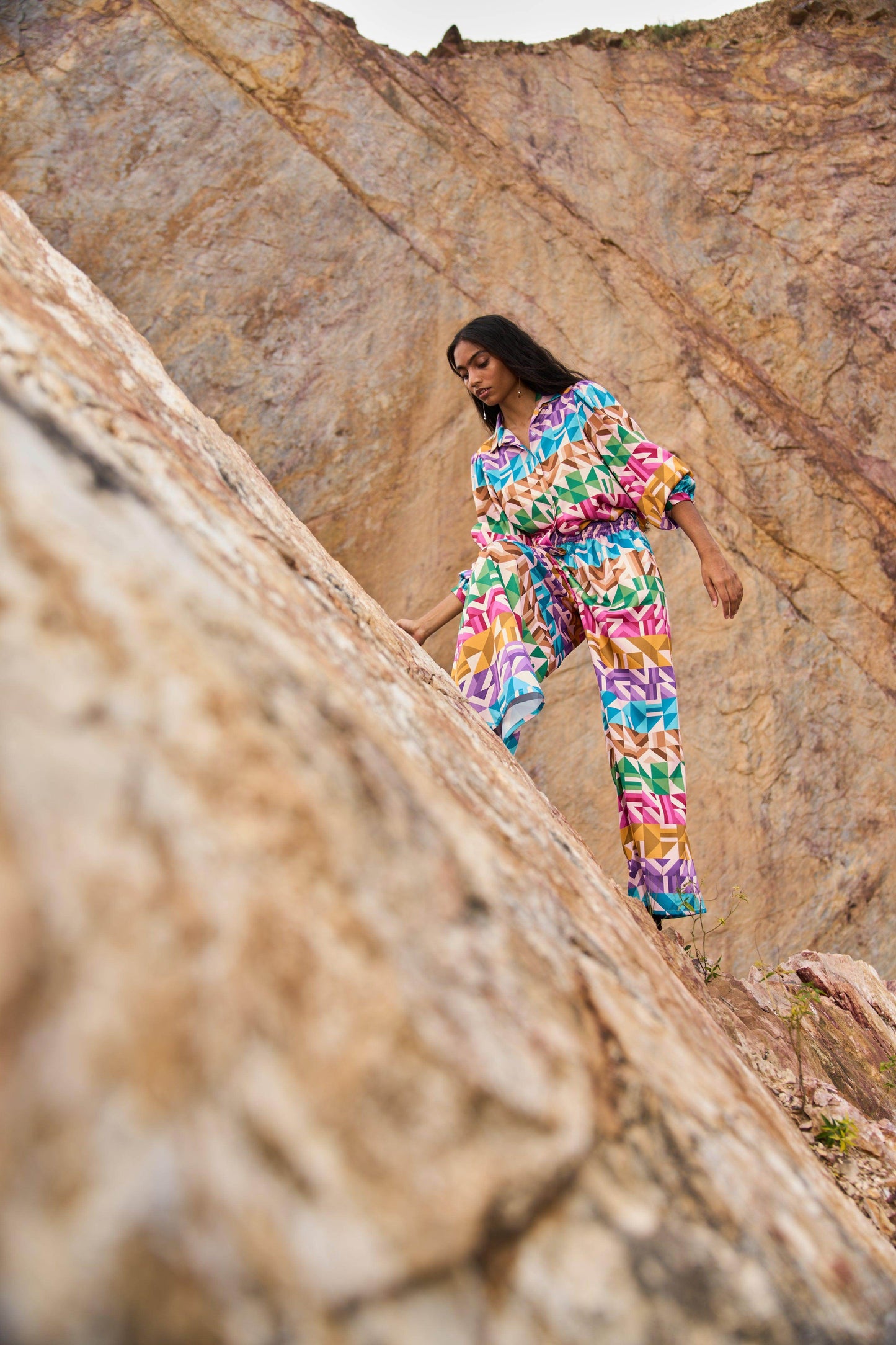 MULTICOLOUR MOTIF STRIPE PANT - dash and dot