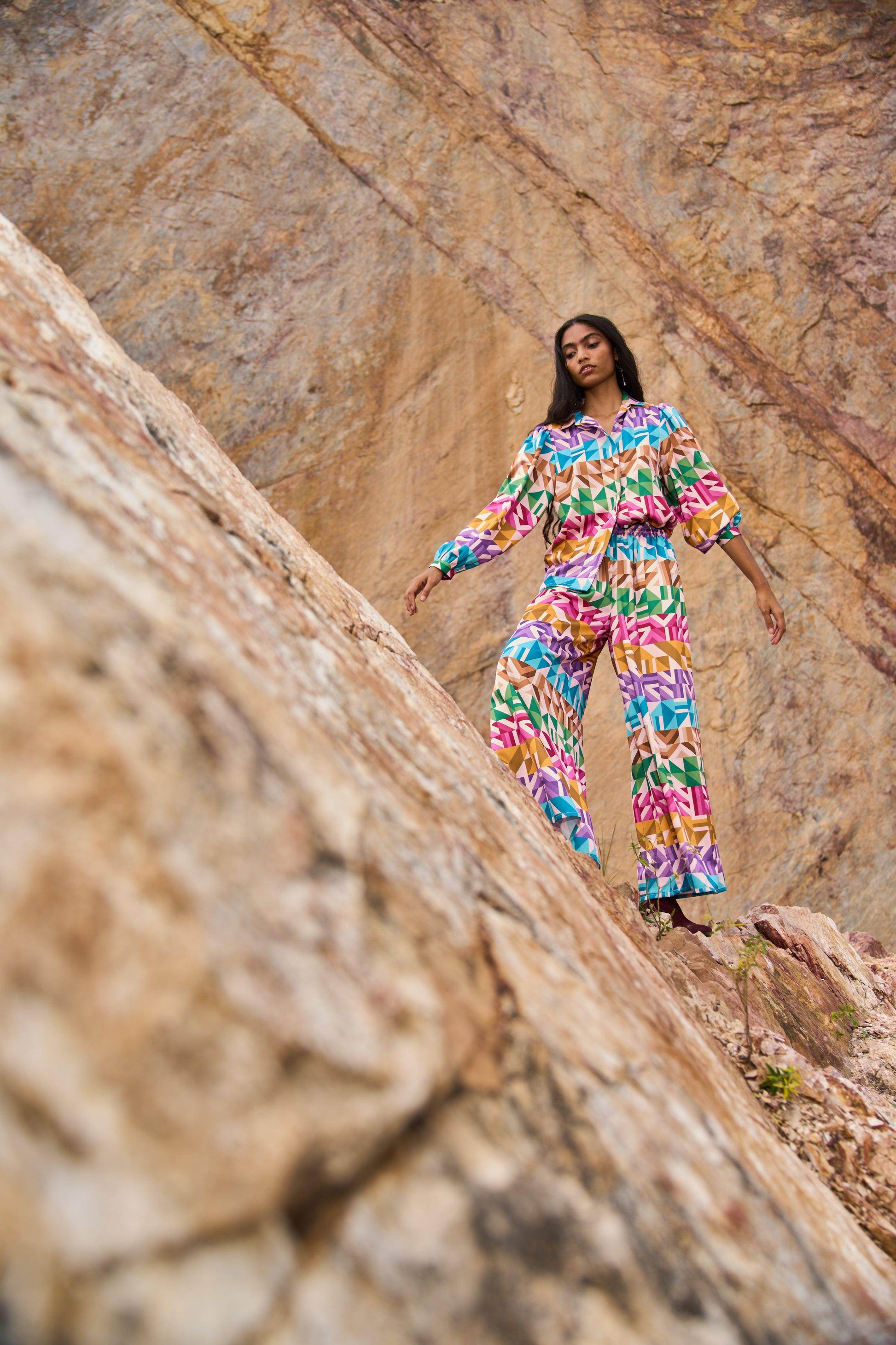 MULTICOLOUR MOTIF STRIPE PANT - dash and dot