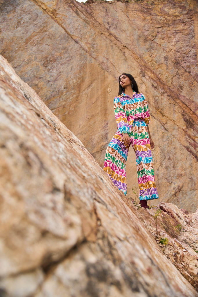 MULTICOLOUR MOTIF STRIPE PANT - dash and dot dash and dot
