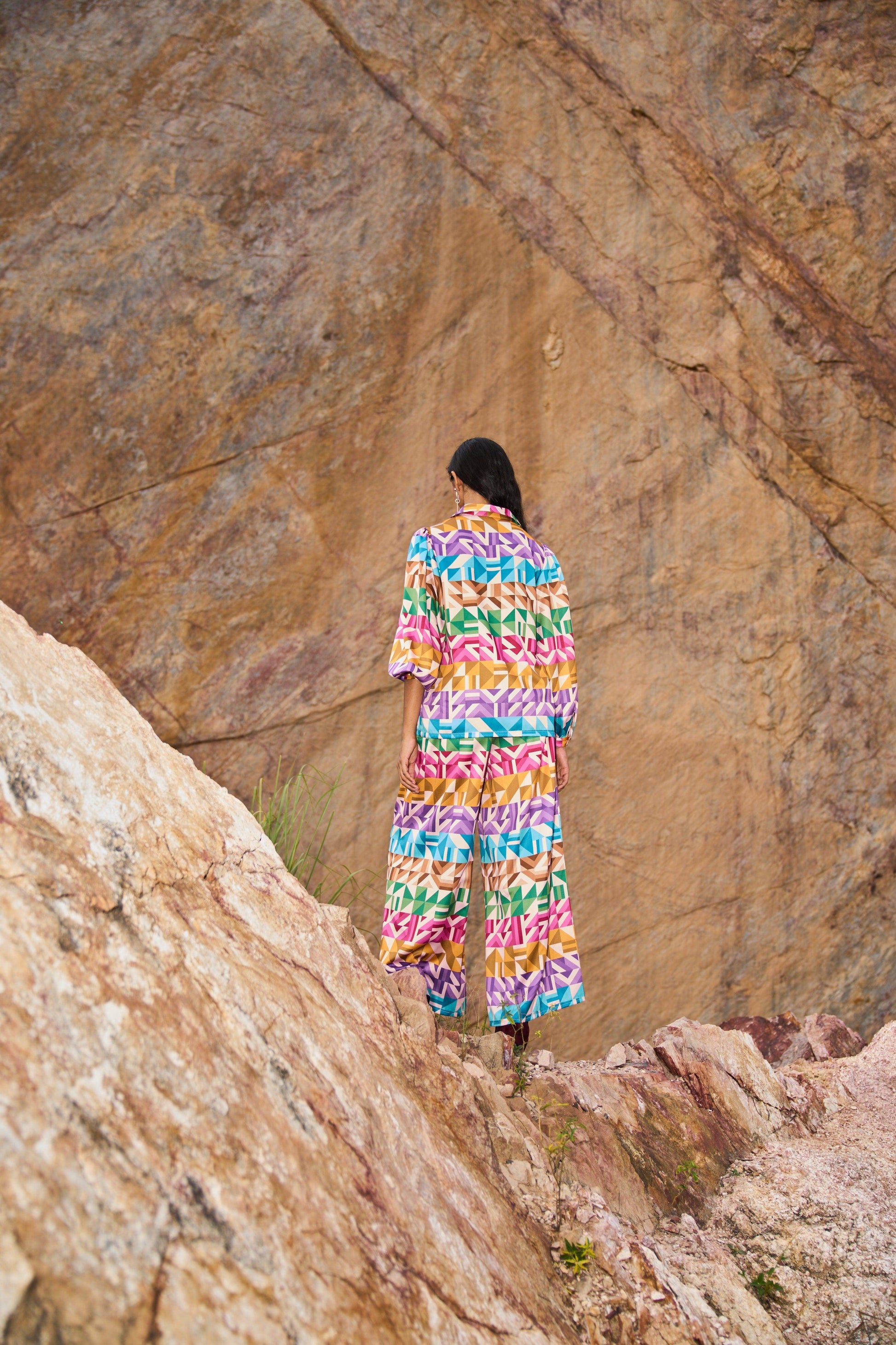 MULTICOLOUR MOTIF STRIPE PANT - dash and dot