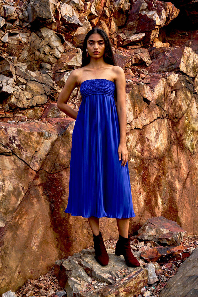 PLEAT & RUCHE DRESS - dash and dot dash and dot