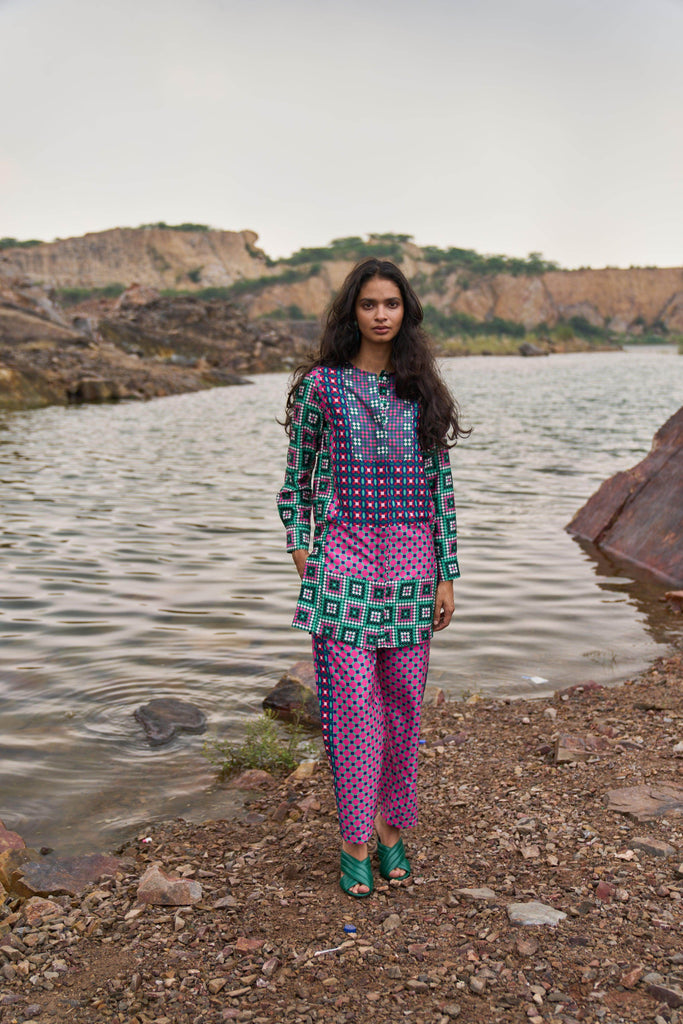 MOROCCAN TILE PRINTED PANT - dash and dot dash and dot