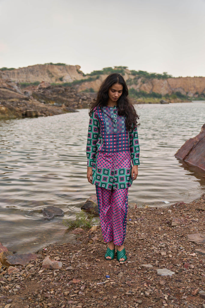 MOROCCAN TILE PRINTED PANT - dash and dot dash and dot