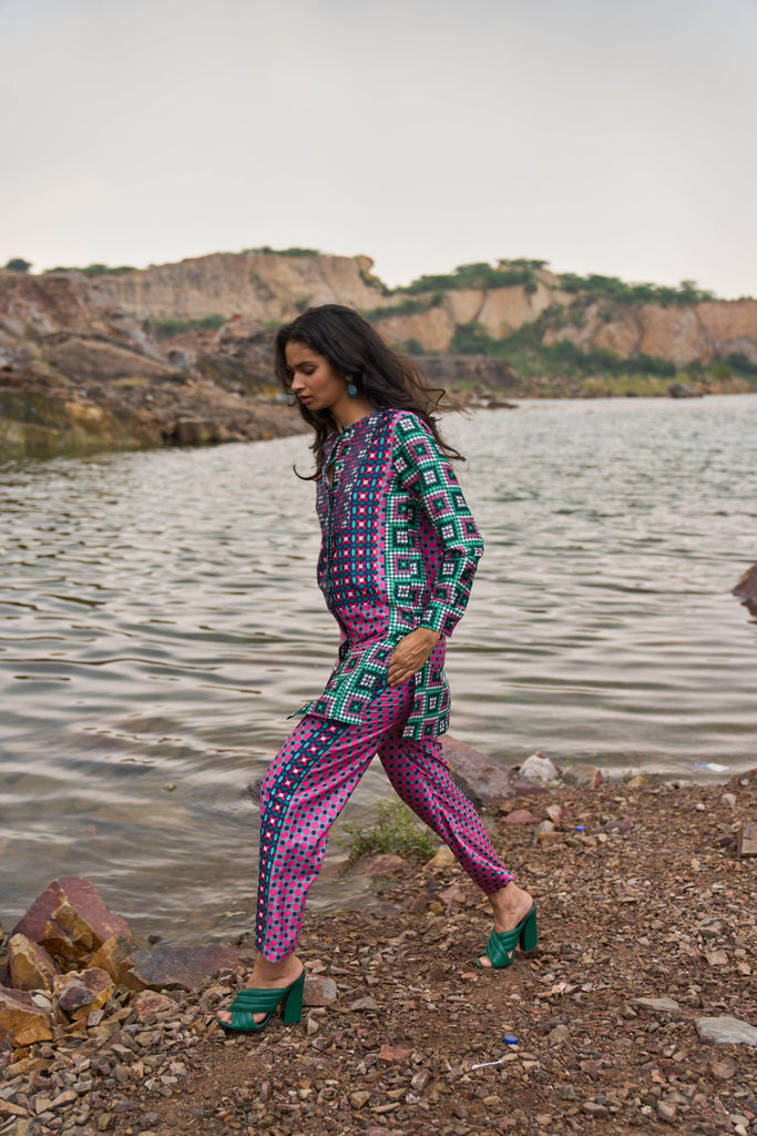 MOROCCAN TILE PRINTED PANT - dash and dot dash and dot