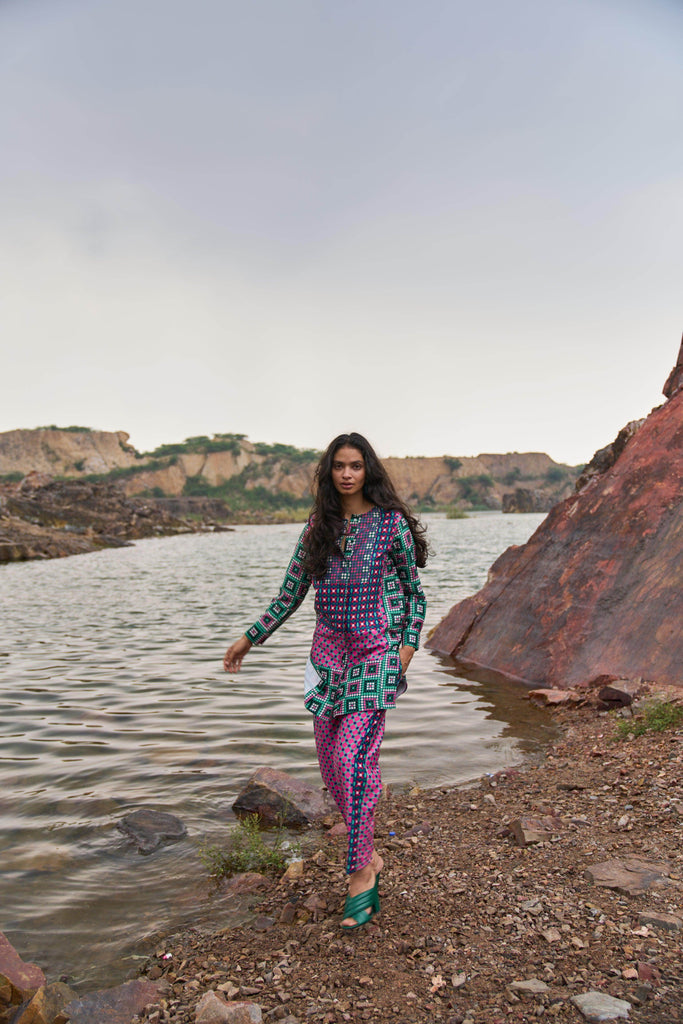 MOROCCAN TILE PRINTED PANT - dash and dot dash and dot