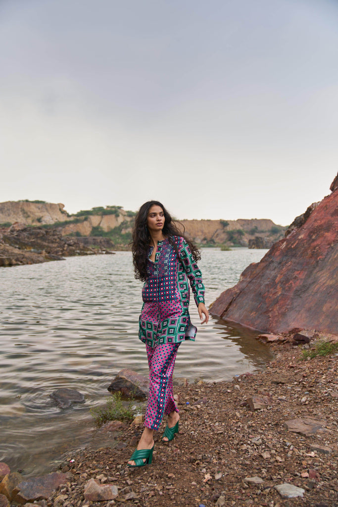 MOROCCAN TILE PRINTED PANT - dash and dot dash and dot