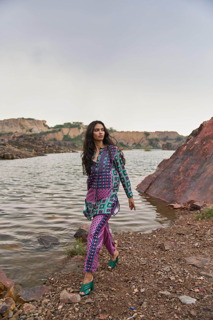 MOROCCAN TILE PRINTED PANT - dash and dot dash and dot