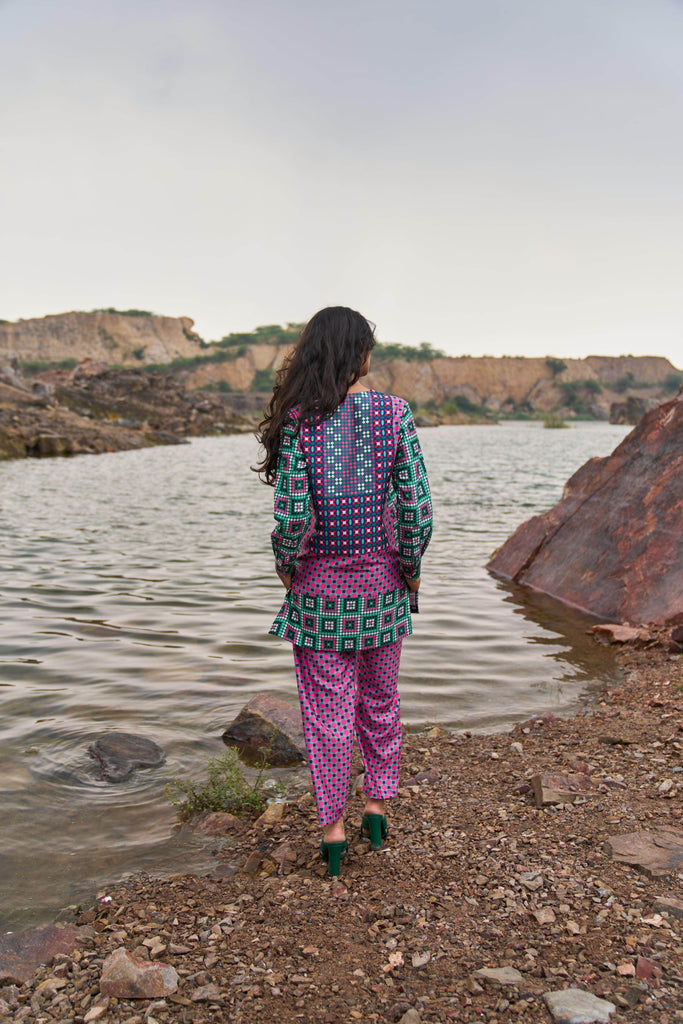 MOROCCAN TILE PRINTED PANT - dash and dot dash and dot