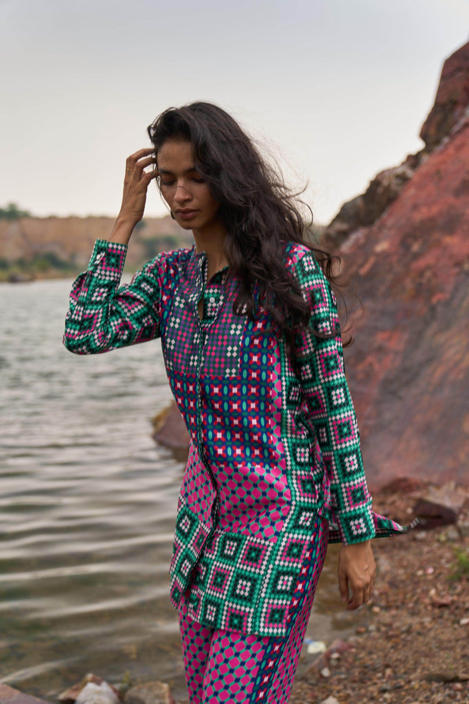 MOROCCAN TILE PRINTED PANT - dash and dot dash and dot