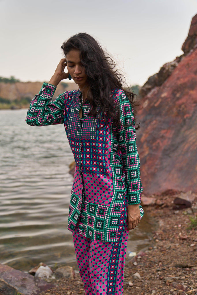 MOROCCAN TILE PRINTED PANT - dash and dot dash and dot