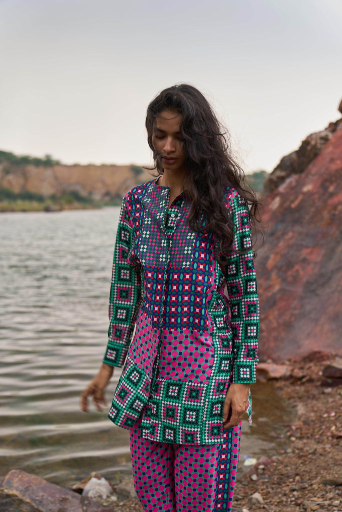 MOROCCAN TILE PRINTED PANT - dash and dot dash and dot