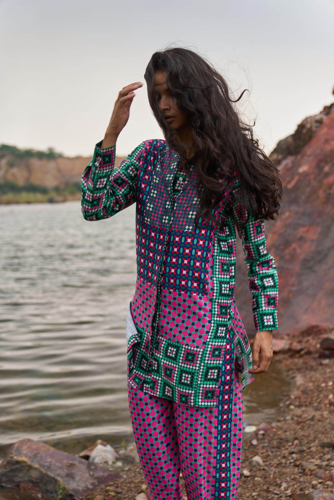 MOROCCAN TILE PRINTED PANT - dash and dot dash and dot