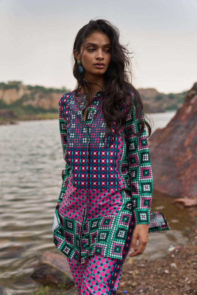 MOROCCAN TILE PRINTED PANT - dash and dot dash and dot