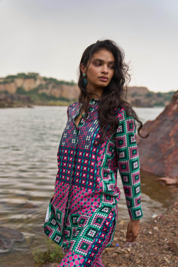 MOROCCAN TILE PRINTED PANT - dash and dot dash and dot