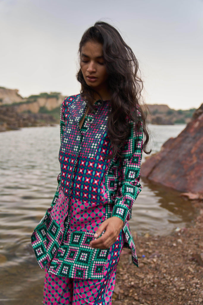 MOROCCAN TILE PRINTED PANT - dash and dot dash and dot