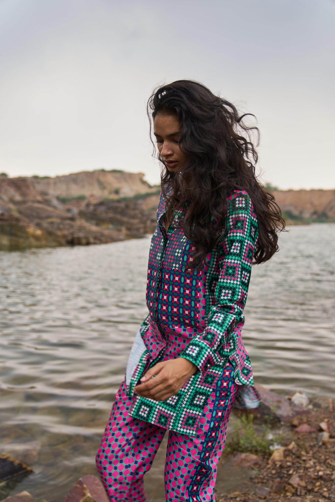 MOROCCAN TILE PRINTED PANT - dash and dot dash and dot