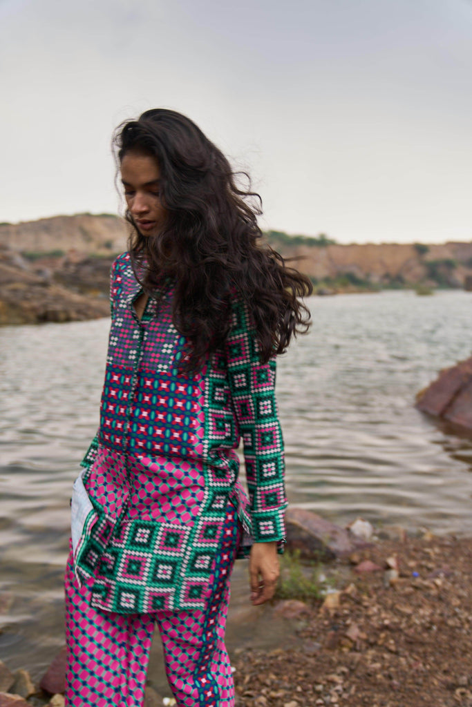 MOROCCAN TILE PRINTED PANT - dash and dot dash and dot