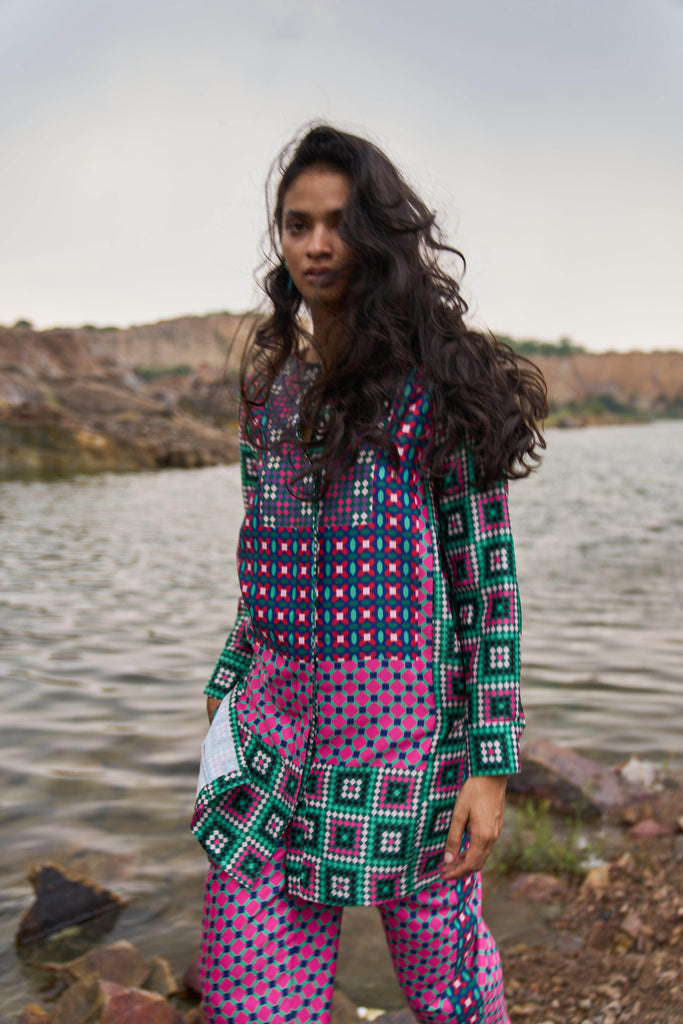 MOROCCAN TILE PRINTED PANT - dash and dot dash and dot