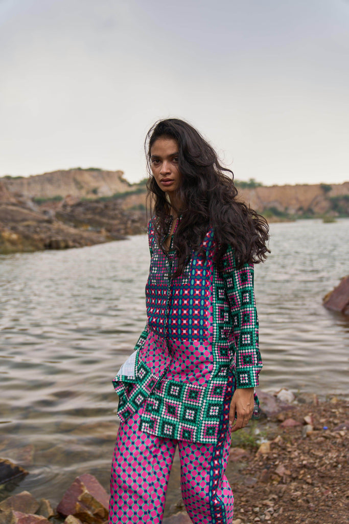 MOROCCAN TILE PRINTED PANT - dash and dot dash and dot