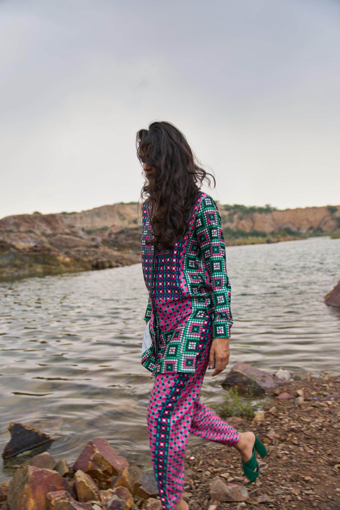 MOROCCAN TILE PRINTED PANT - dash and dot dash and dot