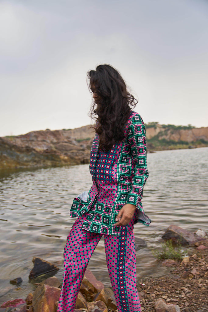 MOROCCAN TILE PRINTED PANT - dash and dot dash and dot