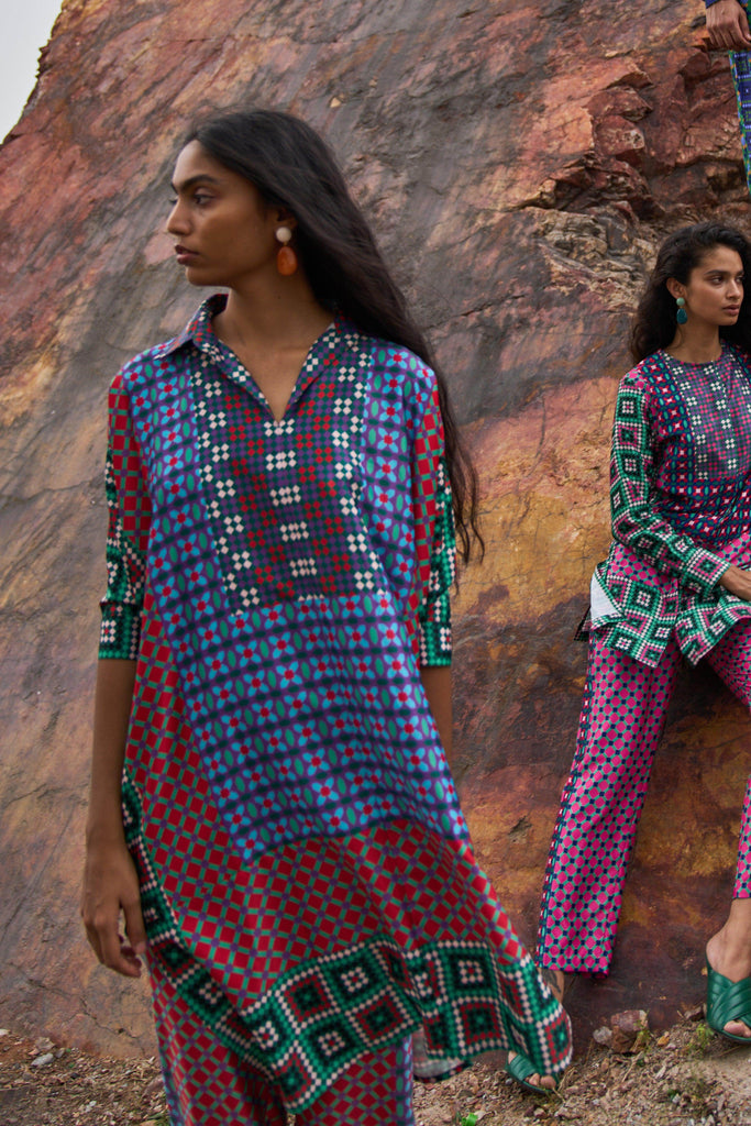 BOXY TILE PRINTED SET - dash and dot dash and dot