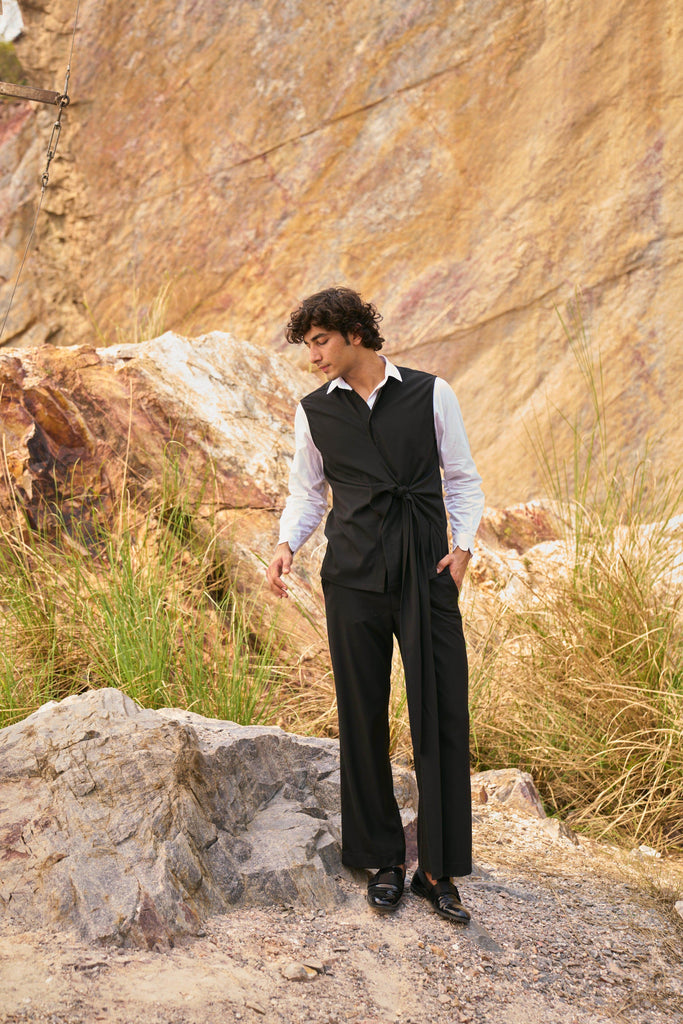 SIDE TIE SLEEVELESS SUIT - dash and dot dash and dot