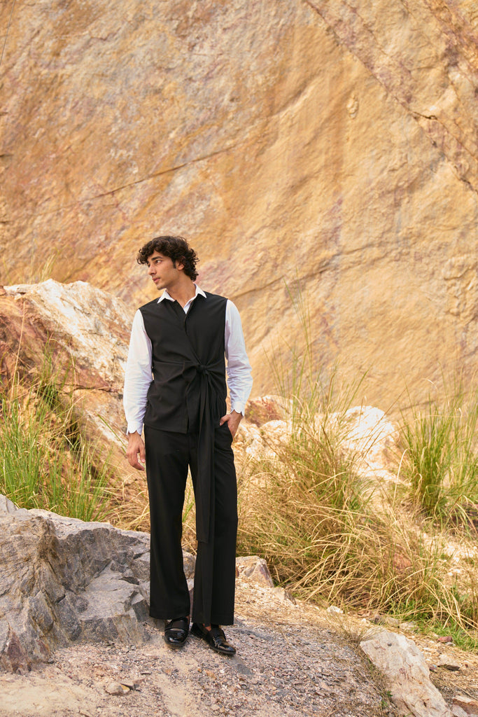 SIDE TIE SLEEVELESS SUIT - dash and dot dash and dot