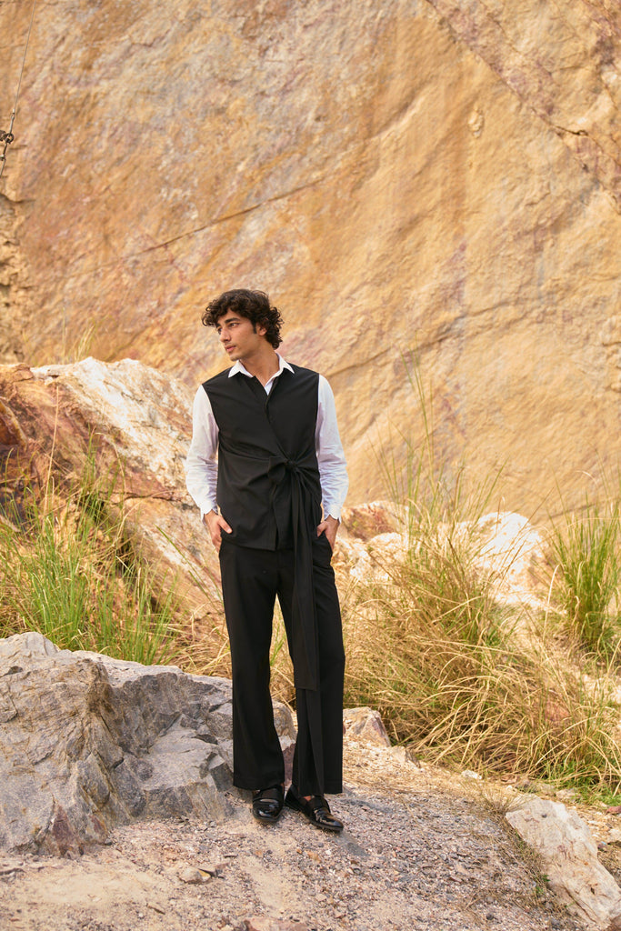 SIDE TIE SLEEVELESS SUIT - dash and dot dash and dot