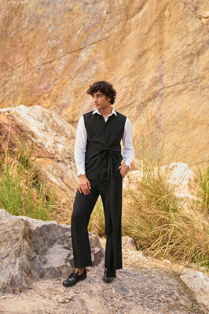 SIDE TIE SLEEVELESS SUIT - dash and dot dash and dot