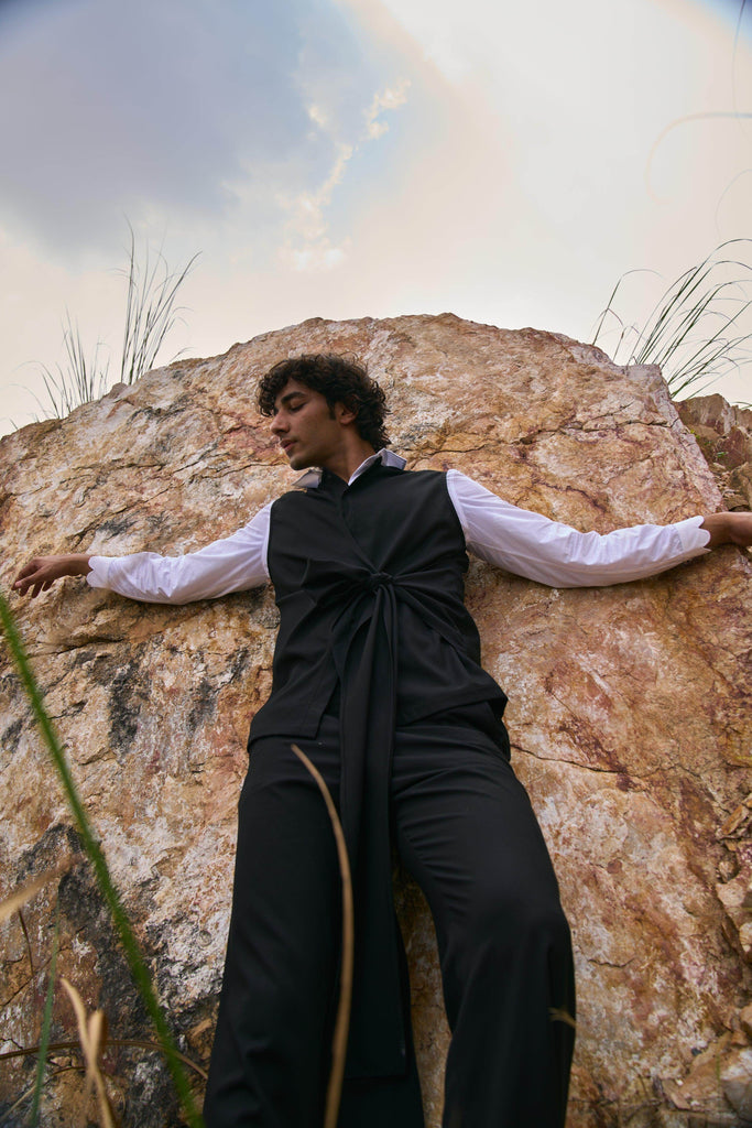 SIDE TIE SLEEVELESS SUIT - dash and dot dash and dot