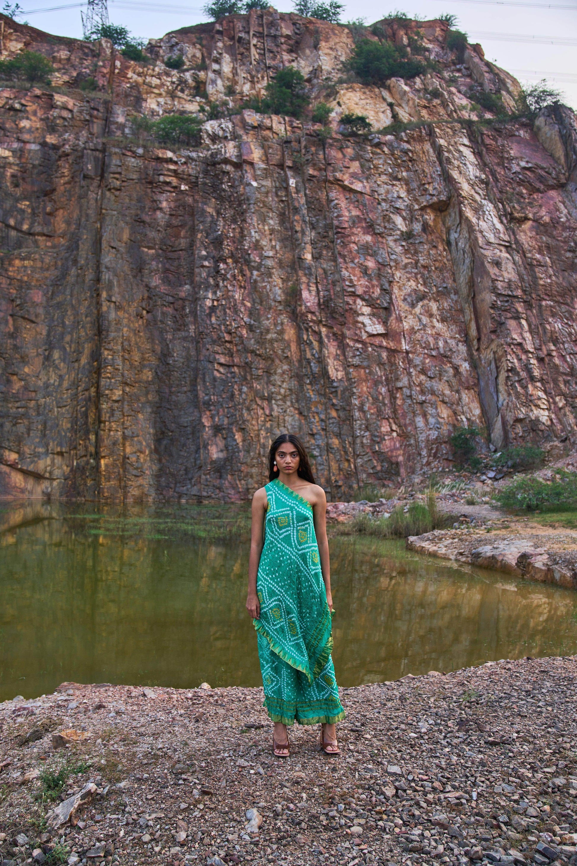GREEN BANDHANI PANTS - dash and dot