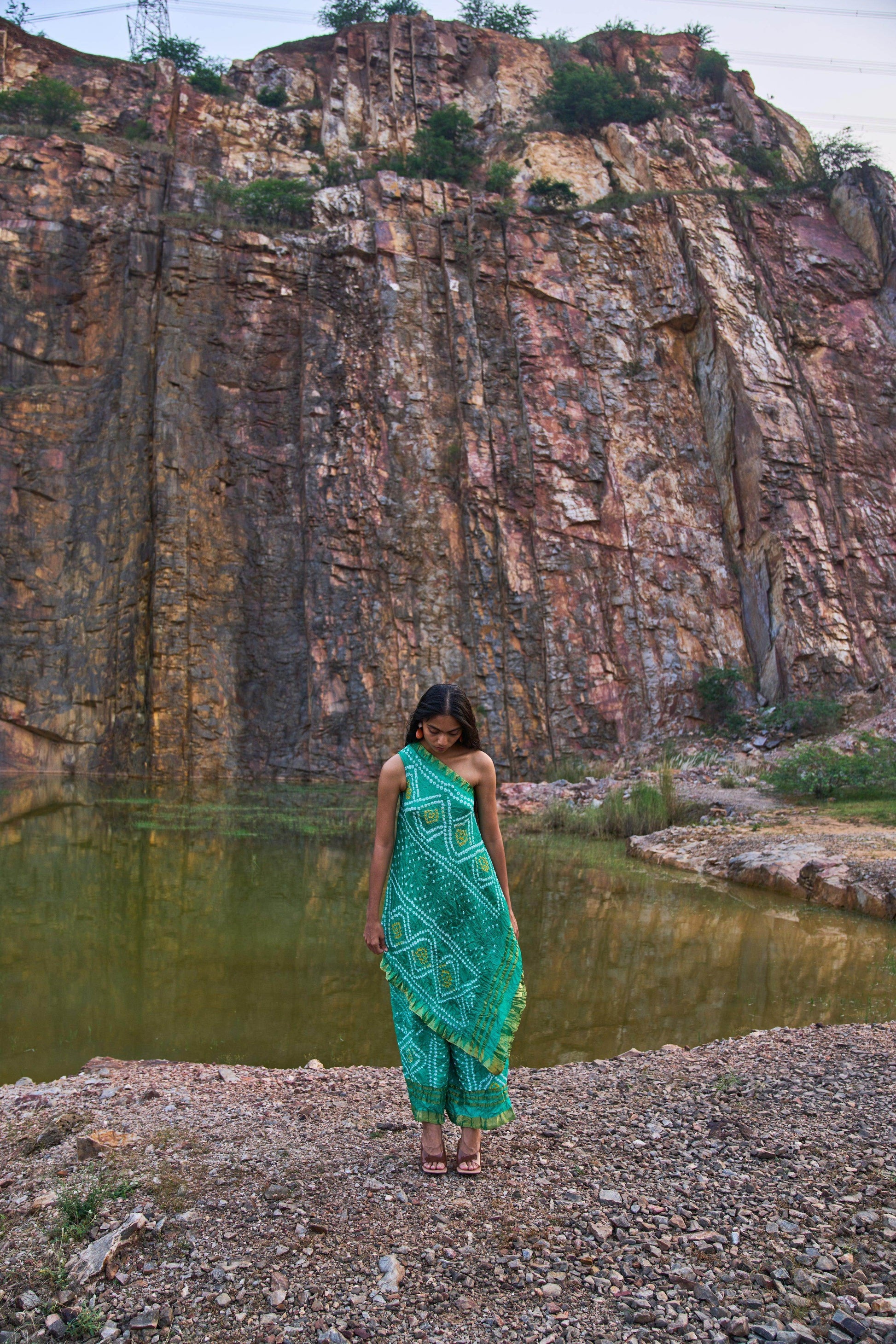 GREEN BANDHANI PANTS - dash and dot