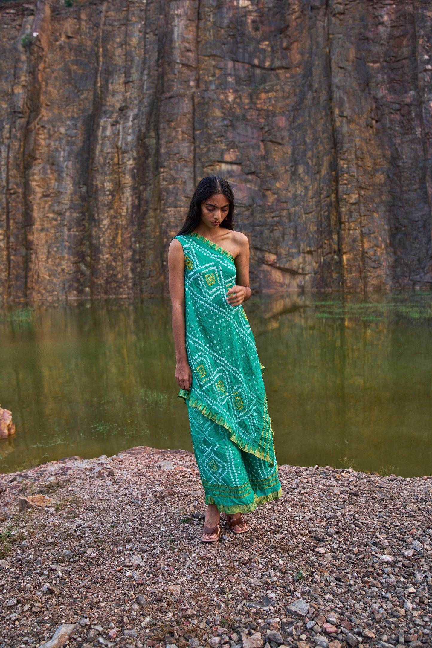 GREEN BANDHANI PANTS - dash and dot