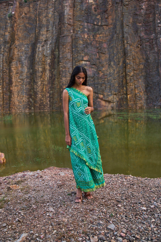 GREEN BANDHANI PANTS - dash and dot dash and dot