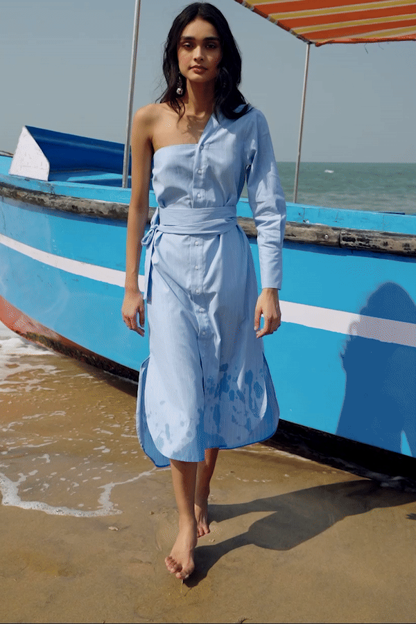SINGLE SLEEVE SHIRT DRESS - dash and dot