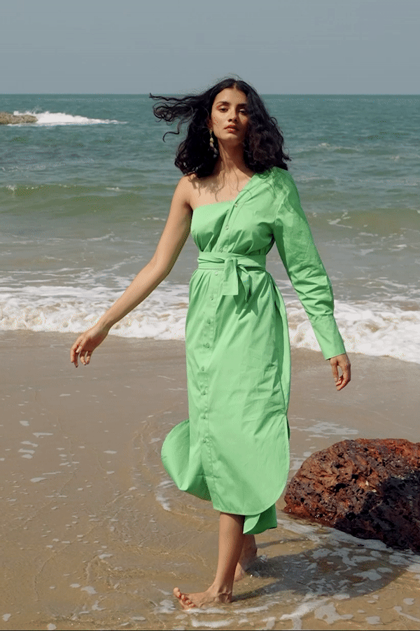 SINGLE SLEEVE SHIRT DRESS - dash and dot