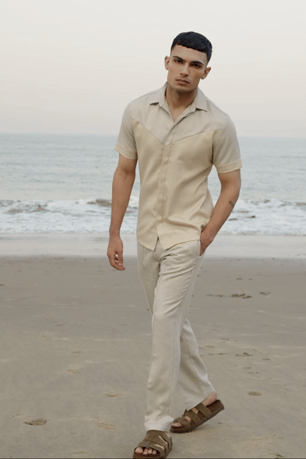 BEIGE PINTUCK PANT - dash and dot dash and dot