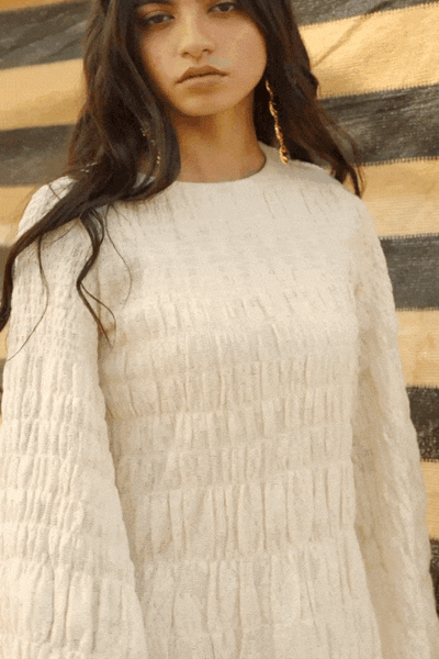 ALLOVER RUCHED LACE DRESS - dash and dot